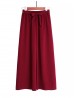 Solid Color Wide-Leg Cropped  Pants W/ Tie Belt